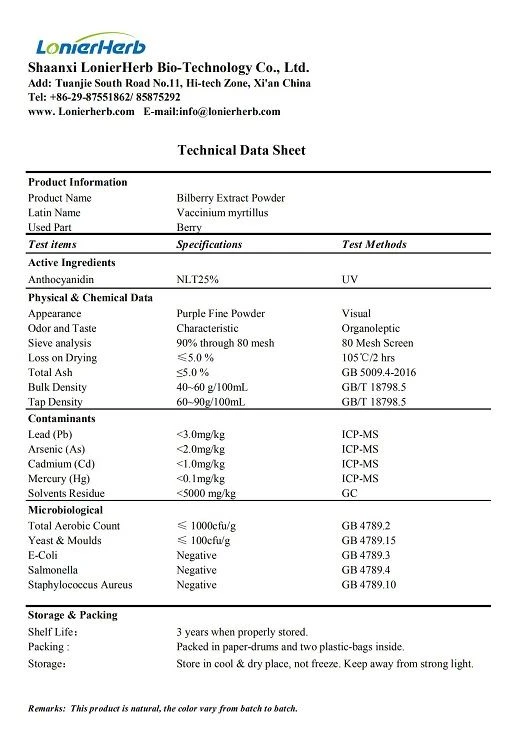 vaccinium myrtillus extract